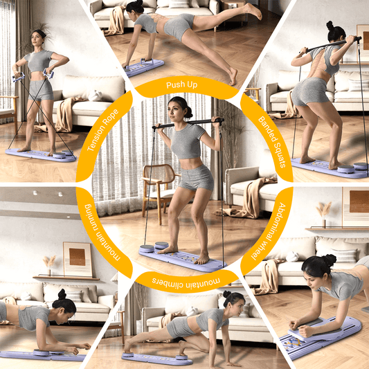 Pilates Reformer Sets Pilates Board 6in1 Multifunctional Abdominal core Trainer Workout Equipment,Exercise Board Foldable Ab Board Trainer Pilates Exercise Machine